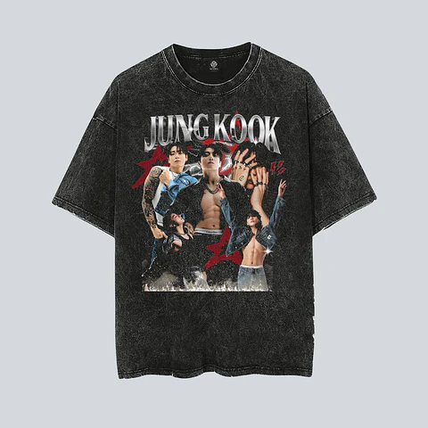 Polera BTS - Diseños Exclusivos K-pop 19 - Jungkook Seven 100% Algodón- Acid wash