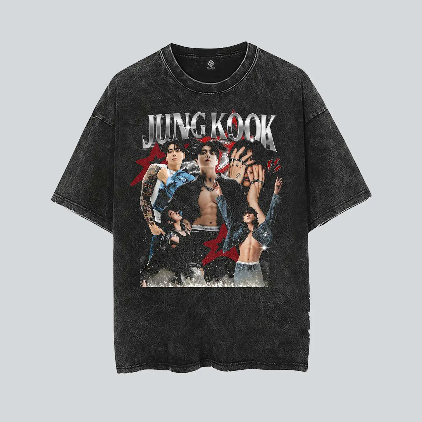 Polera BTS - Diseños Exclusivos K-pop 19 - Jungkook Seven 100% Algodón- Acid wash 1
