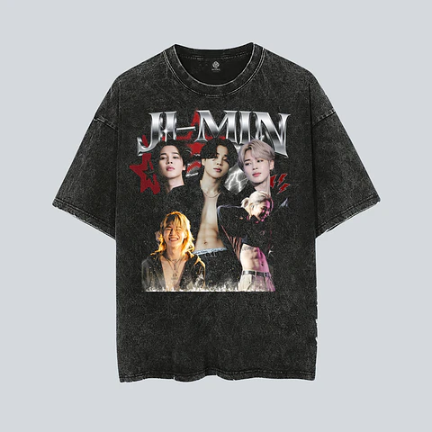 Polera BTS - Diseños Exclusivos K-pop 20 - Jimin 100% Algodón- Acid wash