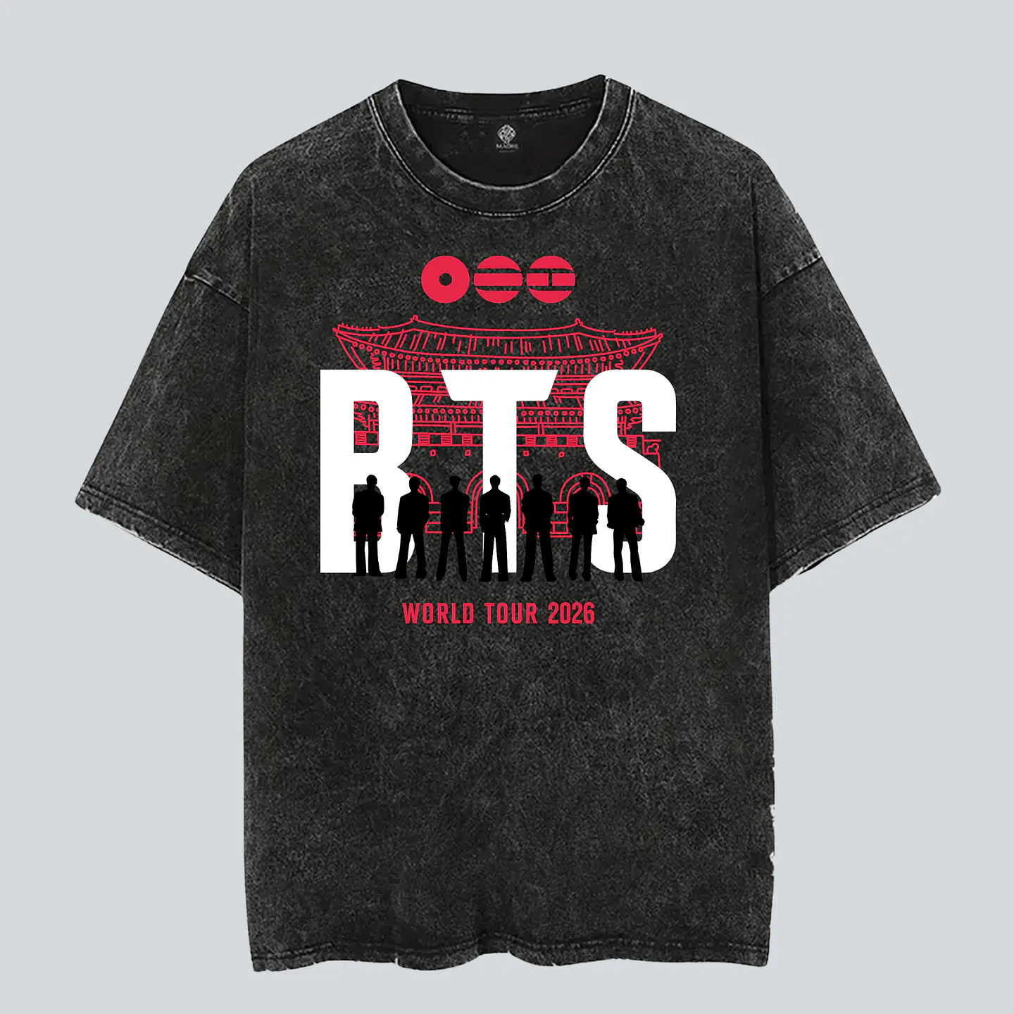 Polera BTS - Diseños Exclusivos K-pop 25 100% Algodón- Acid Wash -Doble estampado 1