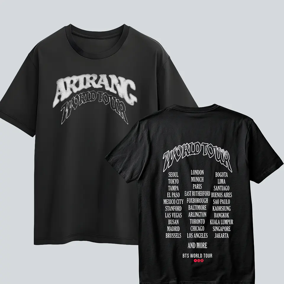 Polera BTS Arirang - Diseños Exclusivos K-pop 26 - 100% Algodón- Doble estampado- ARIRANG WORLD TOUR 1