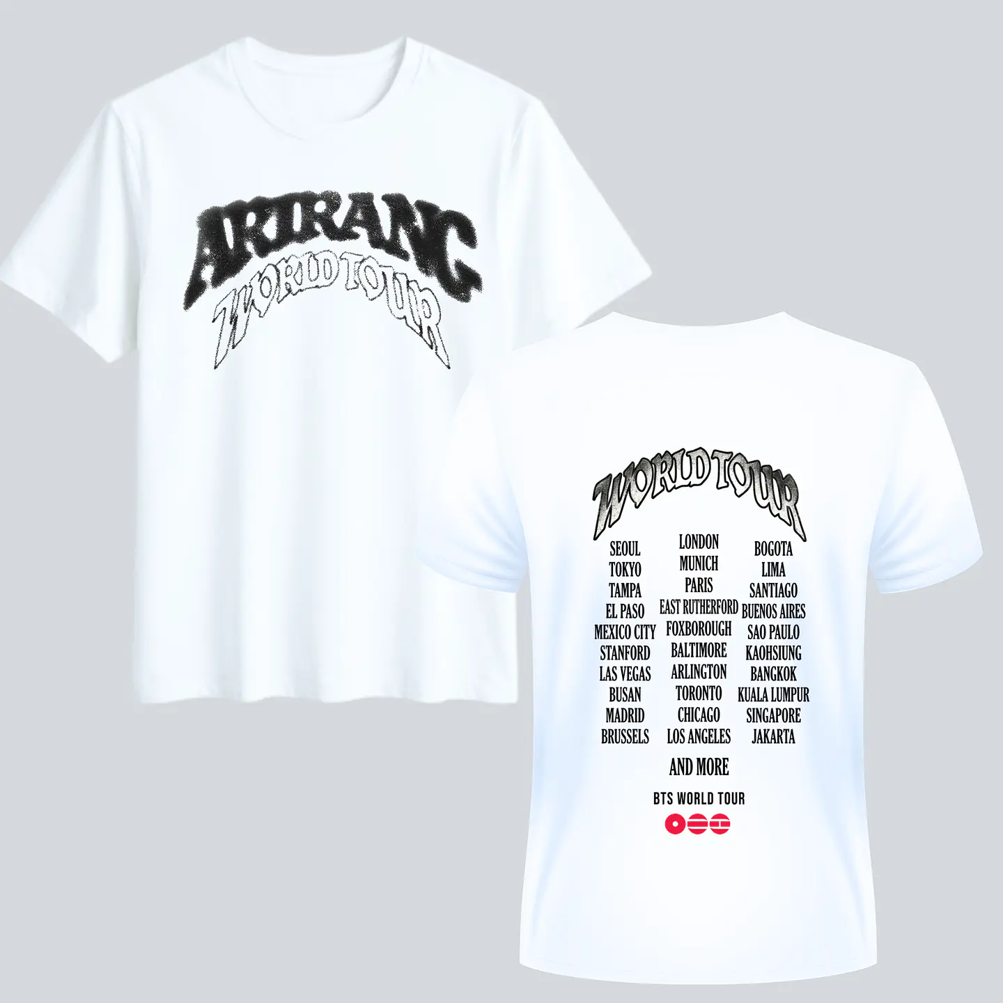 Polera BTS Arirang - Diseños Exclusivos K-pop 26 - 100% Algodón- Doble estampado- ARIRANG WORLD TOUR 2