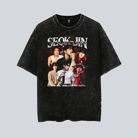 Polera BTS - Diseños Exclusivos K-pop 28 - Seok-JIN 100% Algodón- Acid wash