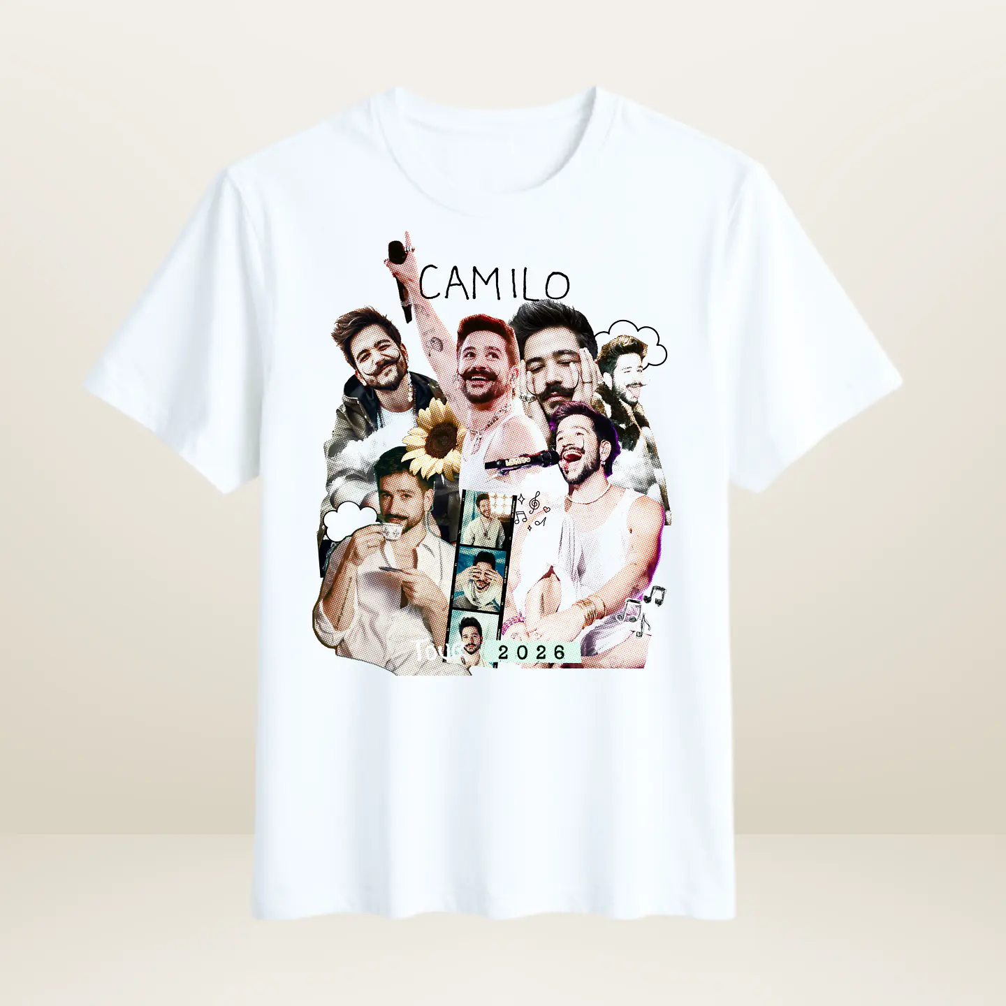 Polera Camilo Chile 2026 Diseños Exclusivos 2 Blanco | Worldwide Tour 1