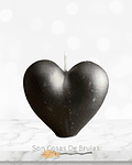 Vela Corazón Blanco o Negro - 5 x 5 cm aprox
