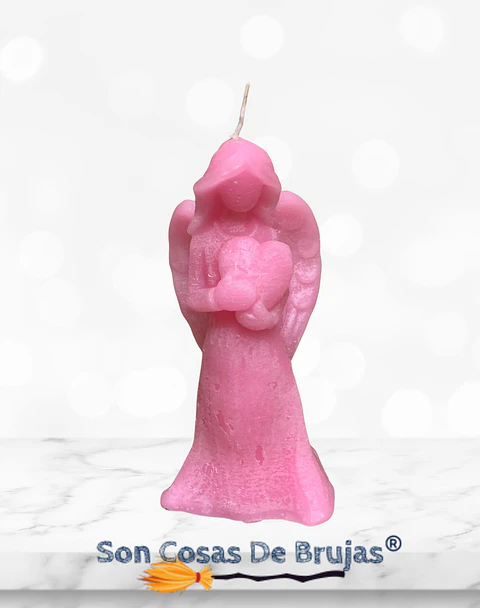 Vela Ángel Rosado - 11 x 5,5 cm aprox.