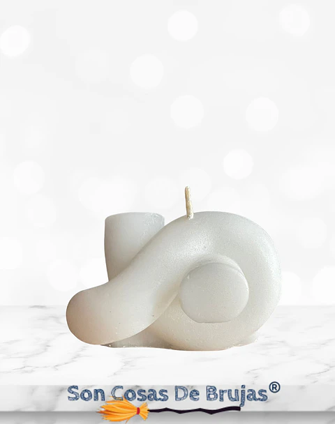 Vela Nudo Blanco - 6 x 4 cm aprox.