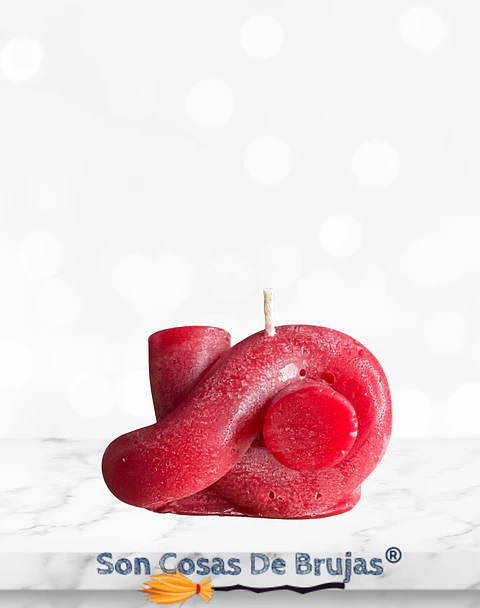 Vela Nudo Rojo - 6 x 4 cm aprox.