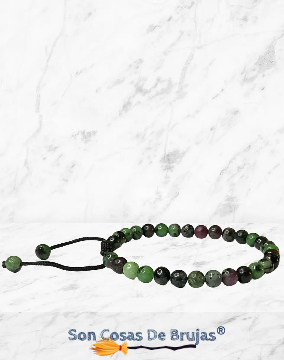 Pulsera ajustable Zoisita - 8 mm y 6 mm  2