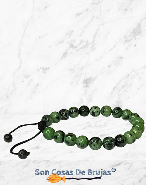 Pulsera ajustable Zoisita - 8 mm y 6 mm 