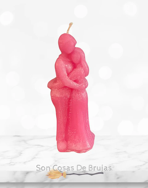 Vela Pareja Rosada - 10 x 3 cm aprox.