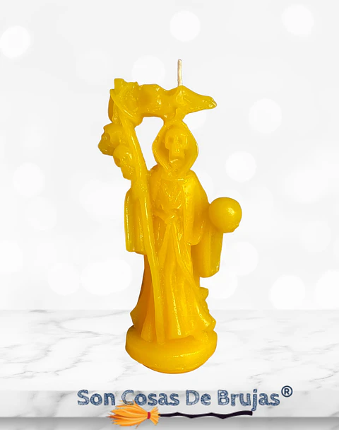 Vela Santa Muerte Amarilla - 12 x 5 cm aprox.