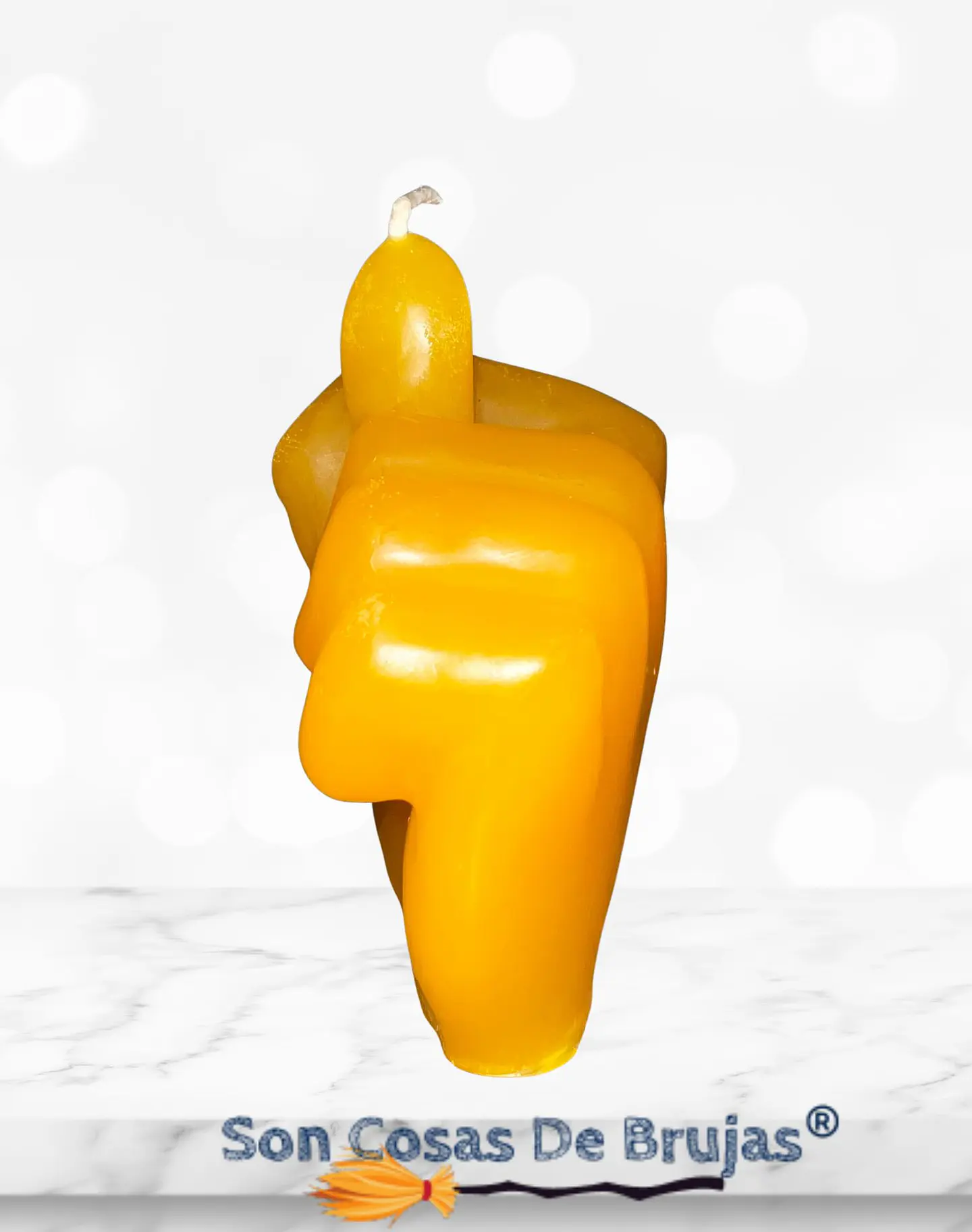 Vela Puño Amarillo - 8,5 cm aprox. 3