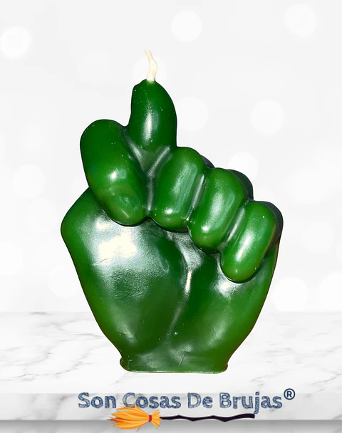 Vela Puño Verde - 8,5 cm aprox.