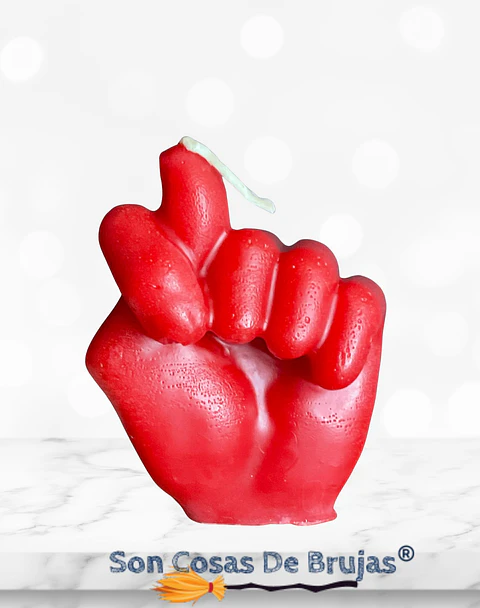 Vela Puño Rojo - 8,5 cm aprox.
