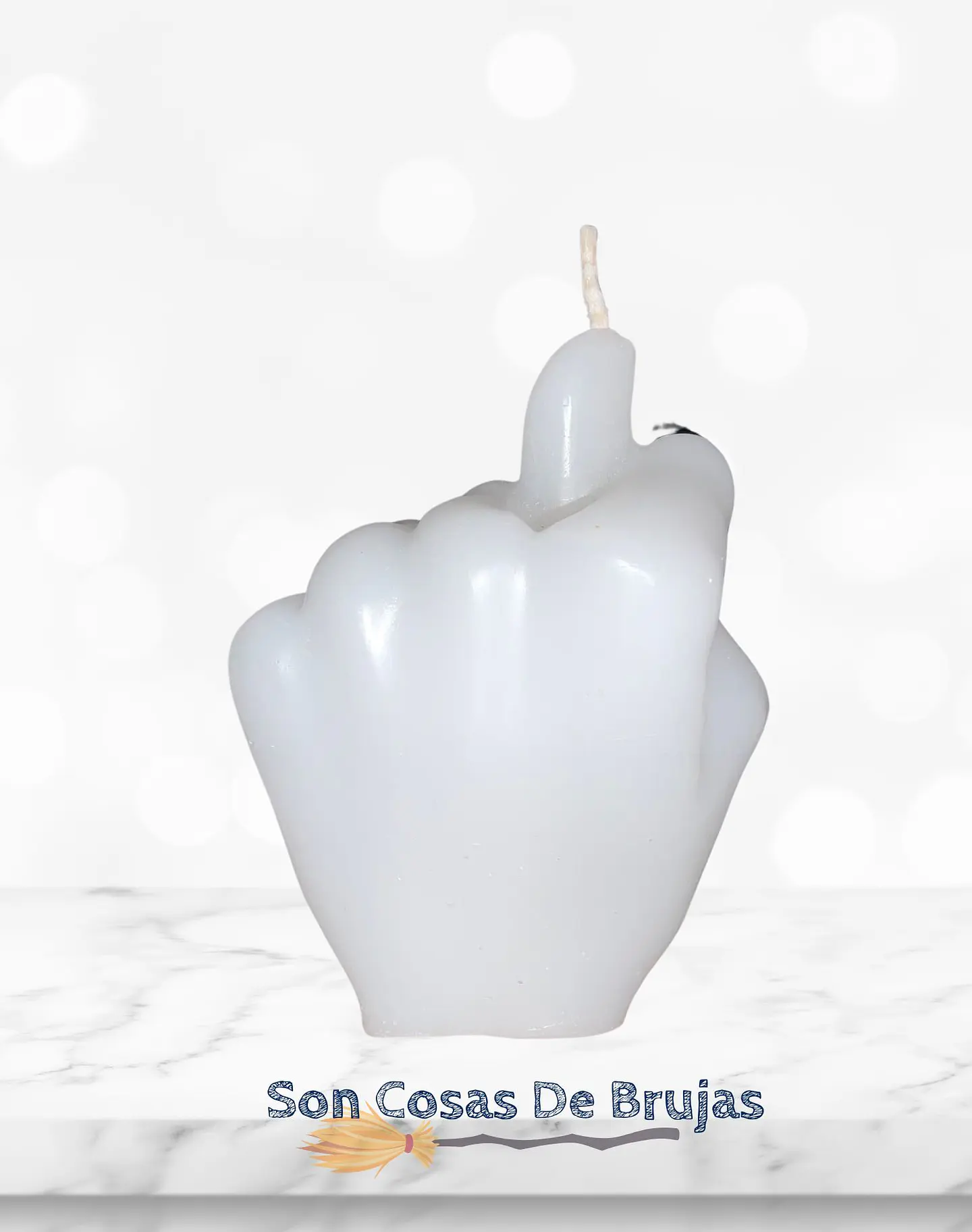 Vela Puño Blanco - 8,5 cm aprox. 3