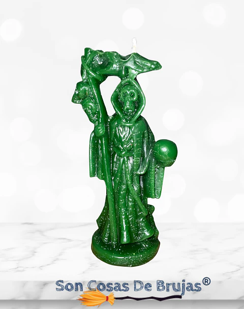 Vela Santa Muerte Verde - 12 x 5 cm aprox.