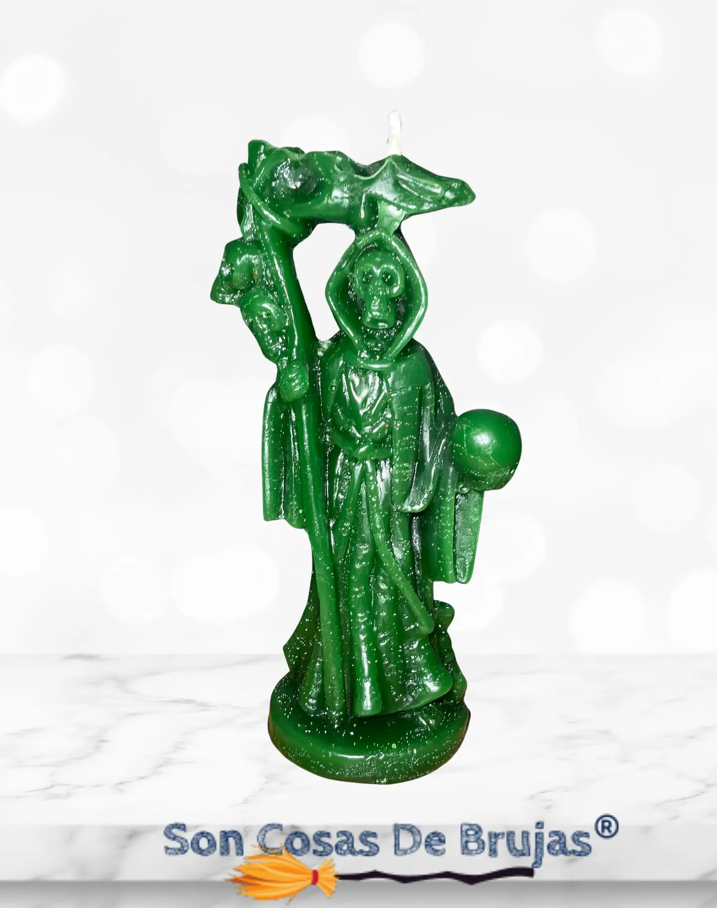 Vela Santa Muerte Verde - 12 x 5 cm aprox. 1