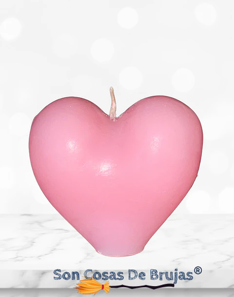 Vela Corazón Rosado - 5 x 5 cm aprox.