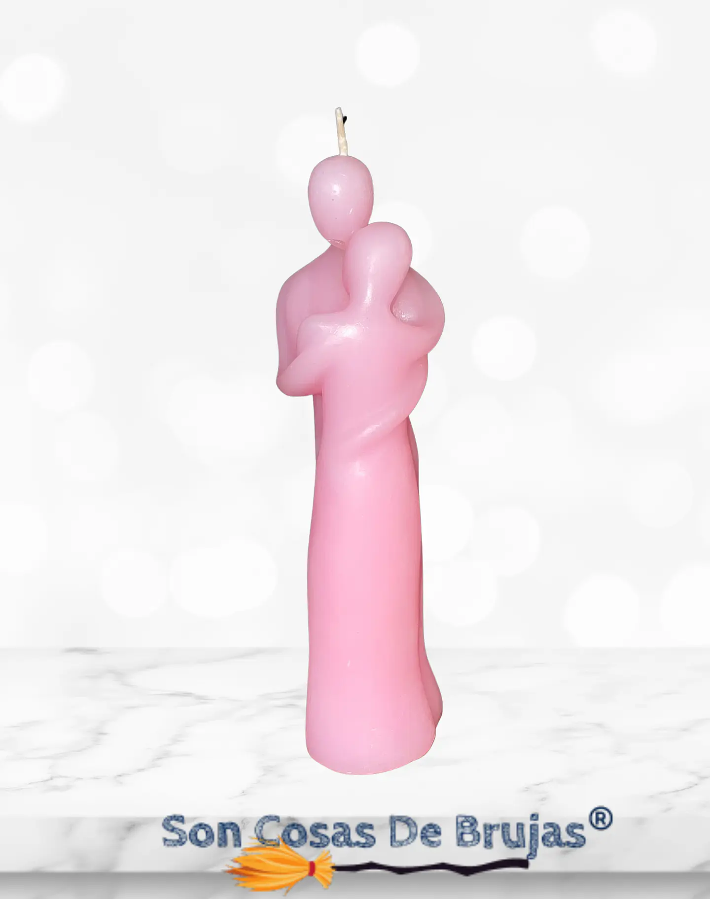 Vela Pareja Rosada - 15 cm aprox. 3
