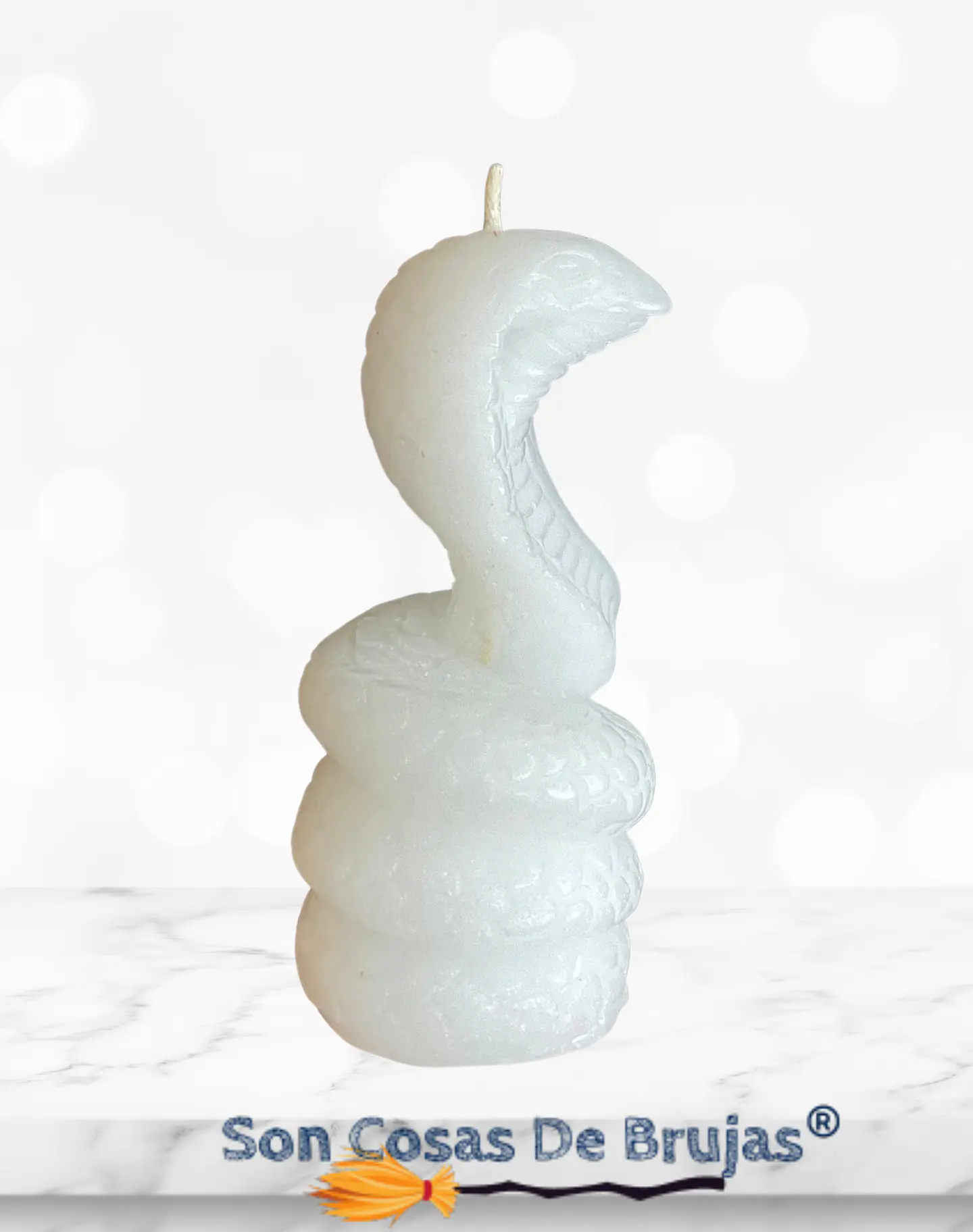 Vela Cobra Blanca - 10,5 x 5,5 cm aprox 2