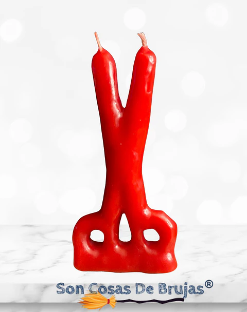 Vela Tijera Roja - 15 cm aprox.
