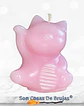 Vela Maneki Neko Rosa (Gato Chino) - 6 x 5 cm aprox. - Miniatura 1