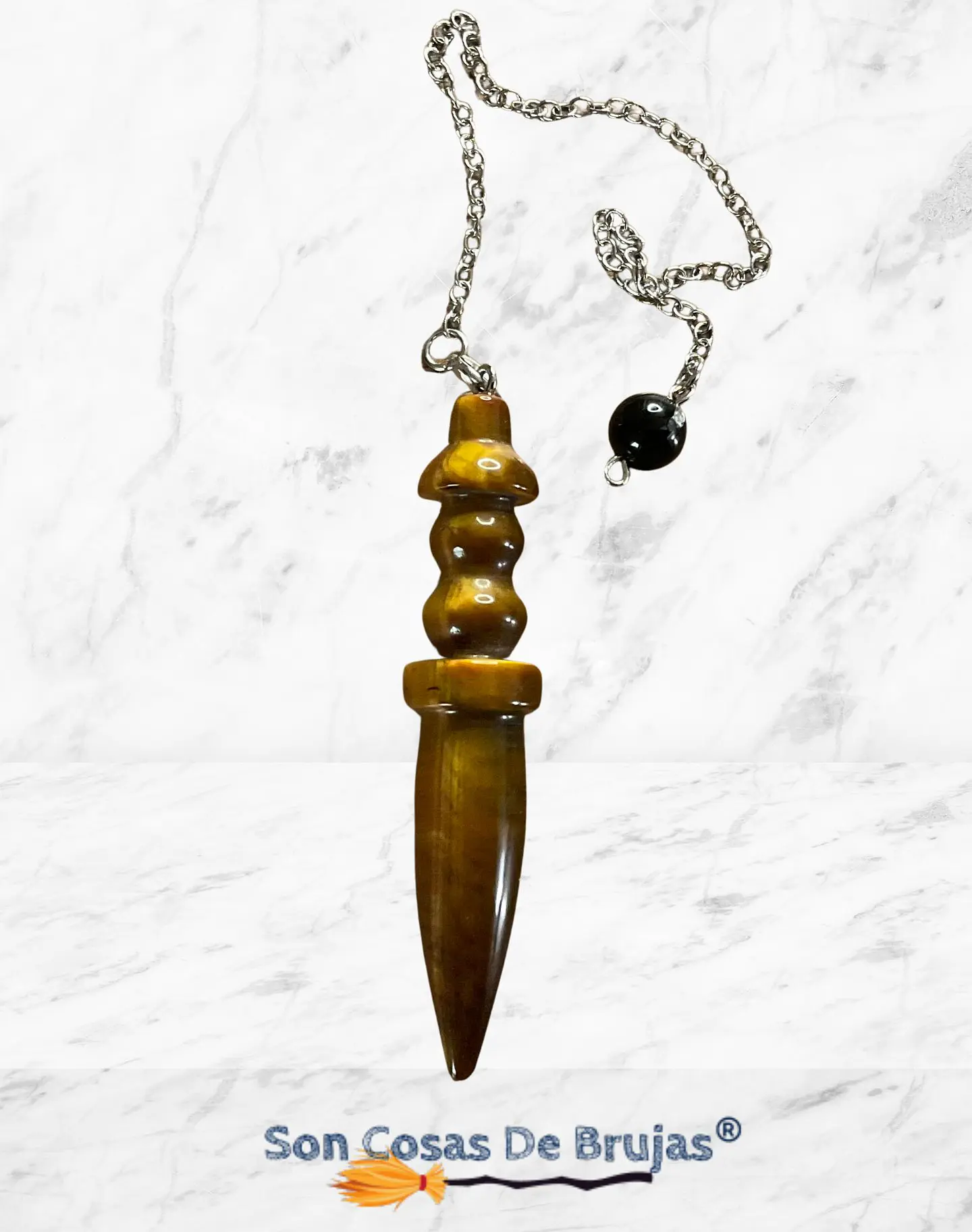 Péndulo de Piedra - Ojo de Tigre de 7 cm aprox. 3