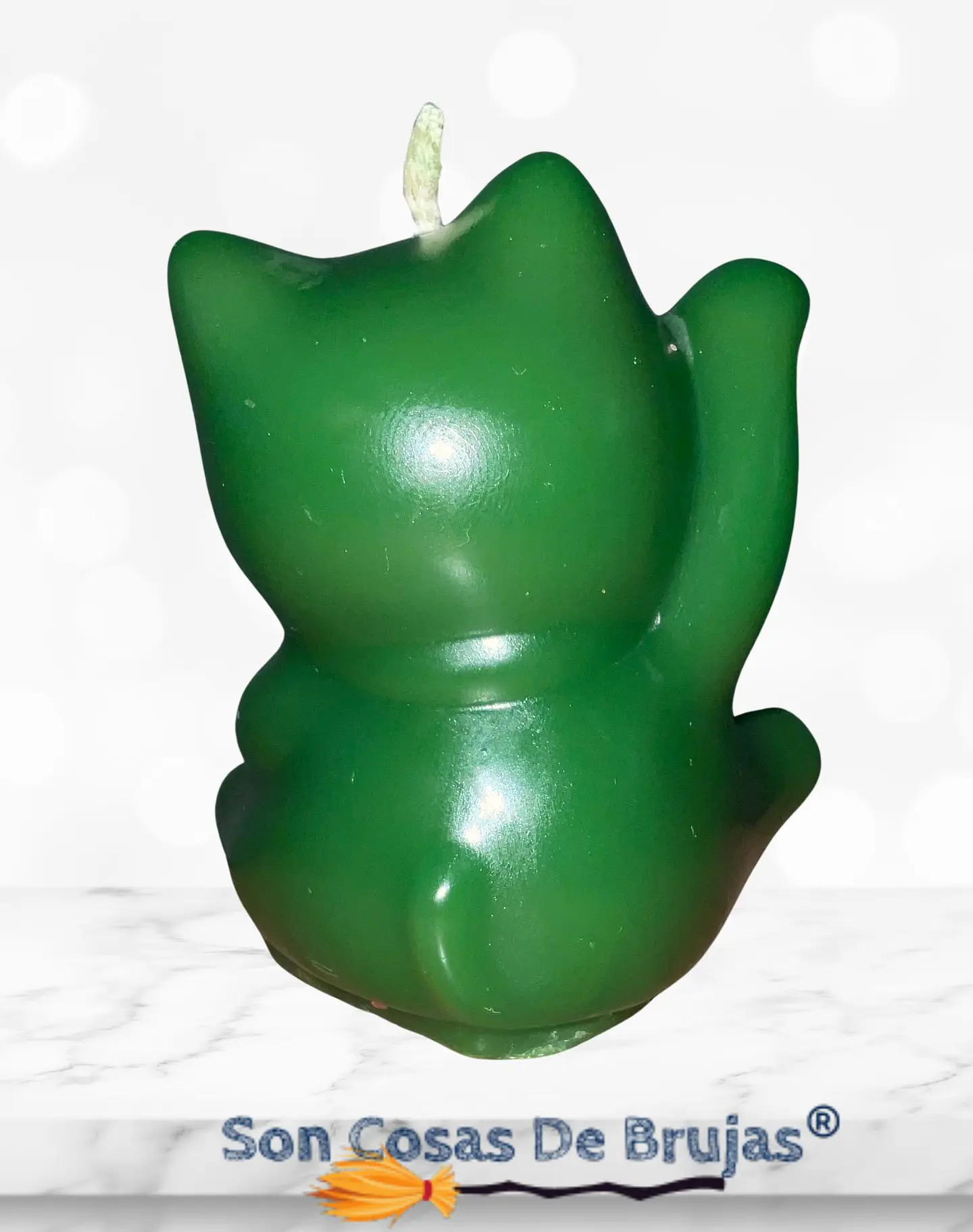 Vela Maneki Neko Verde (Gato Chino) - 6 x 5 cm aprox. 3