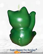 Vela Maneki Neko Verde (Gato Chino) - 6 x 5 cm aprox. - Miniatura 3