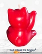 Vela Maneki Neko Rojo (Gato Chino) - 6 x 5 cm aprox. - Miniatura 2