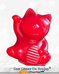 Vela Maneki Neko Rojo (Gato Chino) - 6 x 5 cm aprox.