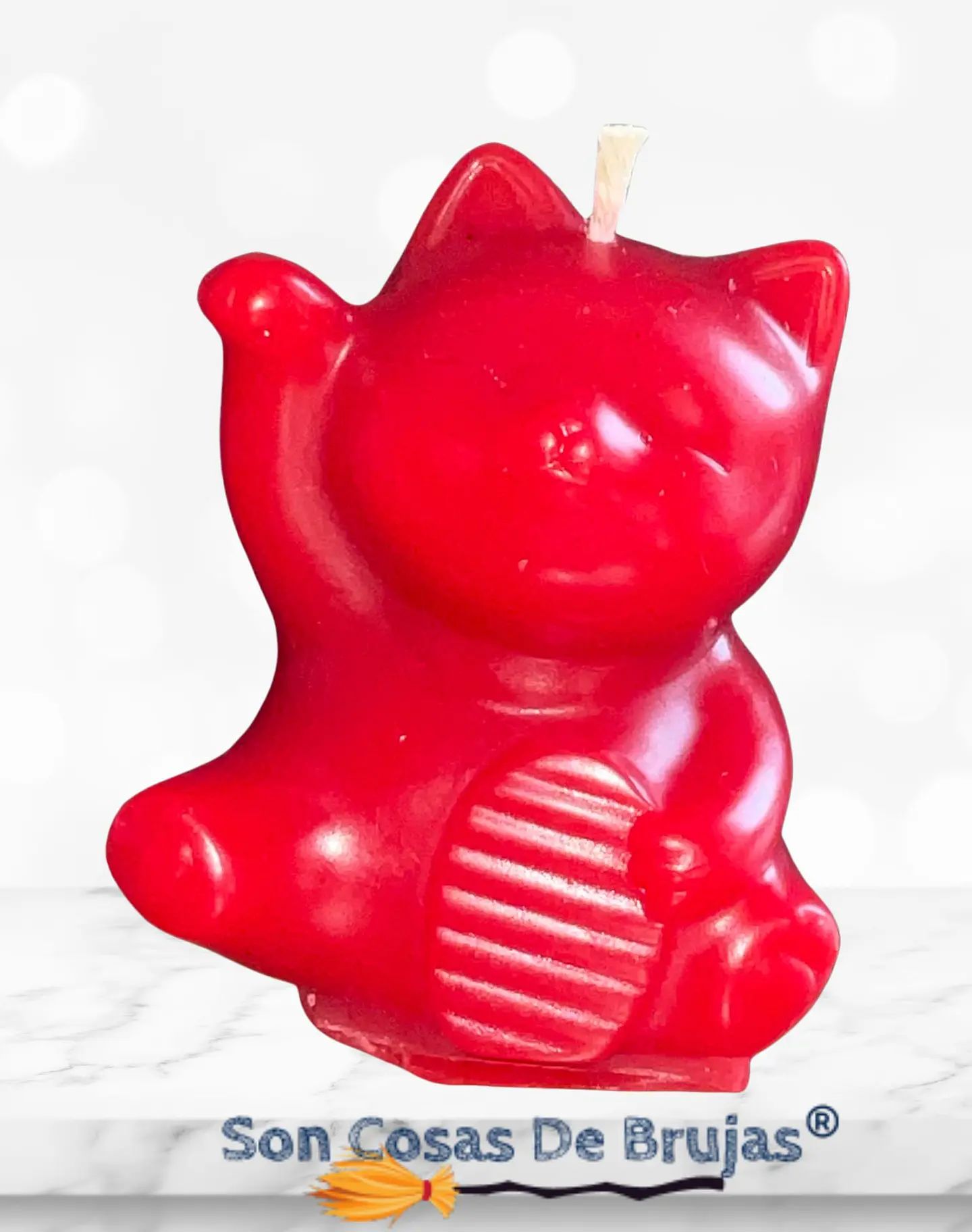 Vela Maneki Neko Rojo (Gato Chino) - 6 x 5 cm aprox. 1