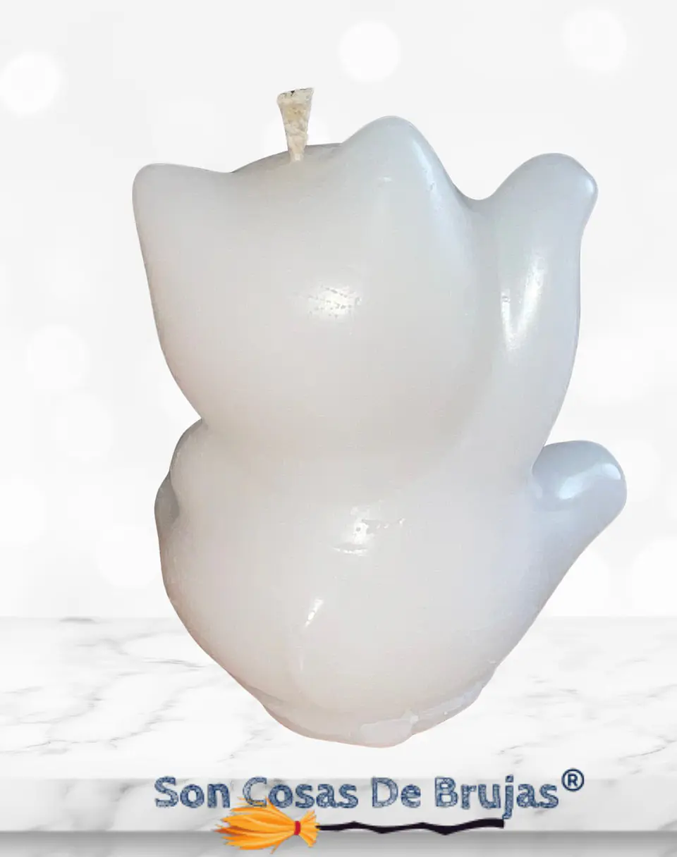 Vela Maneki Neko Blanco (Gato Chino) - 6 x 5 cm aprox. 3