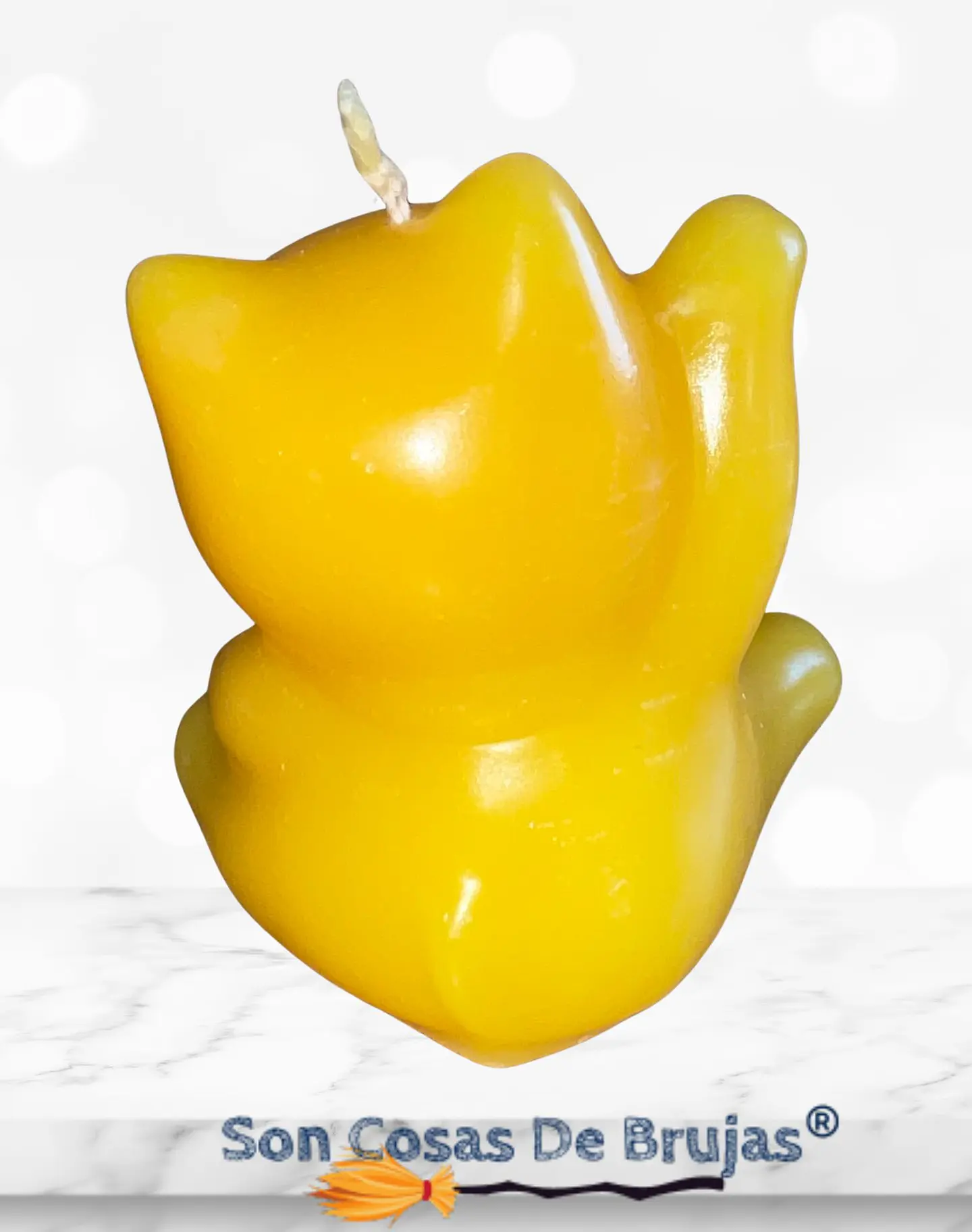 Vela Maneki Neko Amarillo - (Gato Chino) 6 x 5 cm aprox. 3