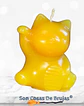 Vela Maneki Neko Amarillo - (Gato Chino) 6 x 5 cm aprox. - Miniatura 1