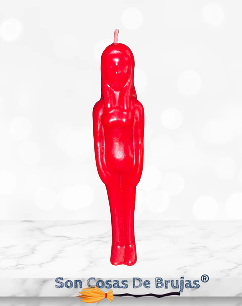 Vela mujer Roja - 18 x 3,5 cm aprox.