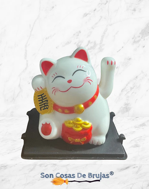 Maneki Neko Solar - Blanco 