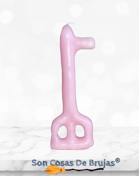 Vela Llave Rosada - 12,5 cm aprox.