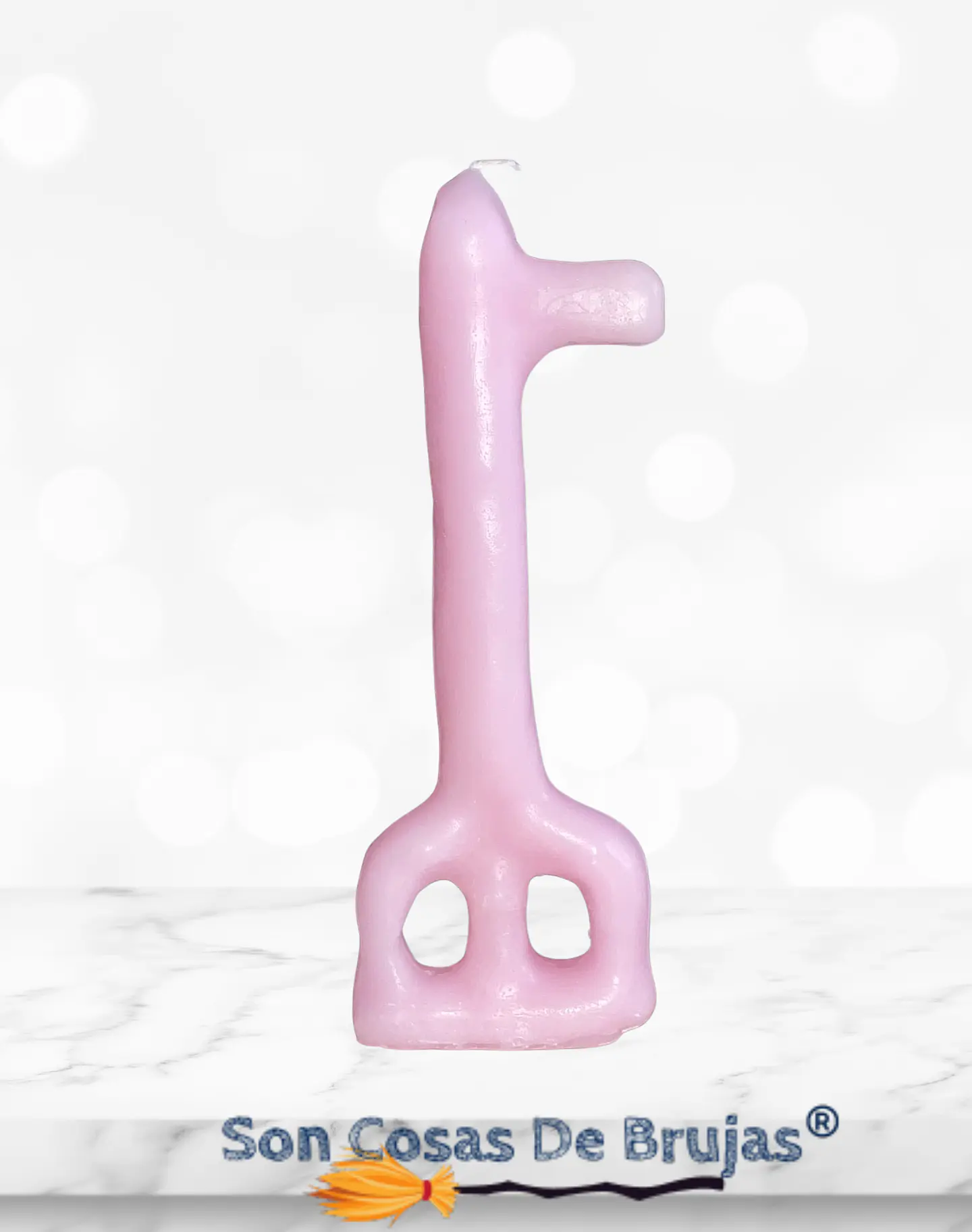 Vela Llave Rosada - 12,5 cm aprox. 1