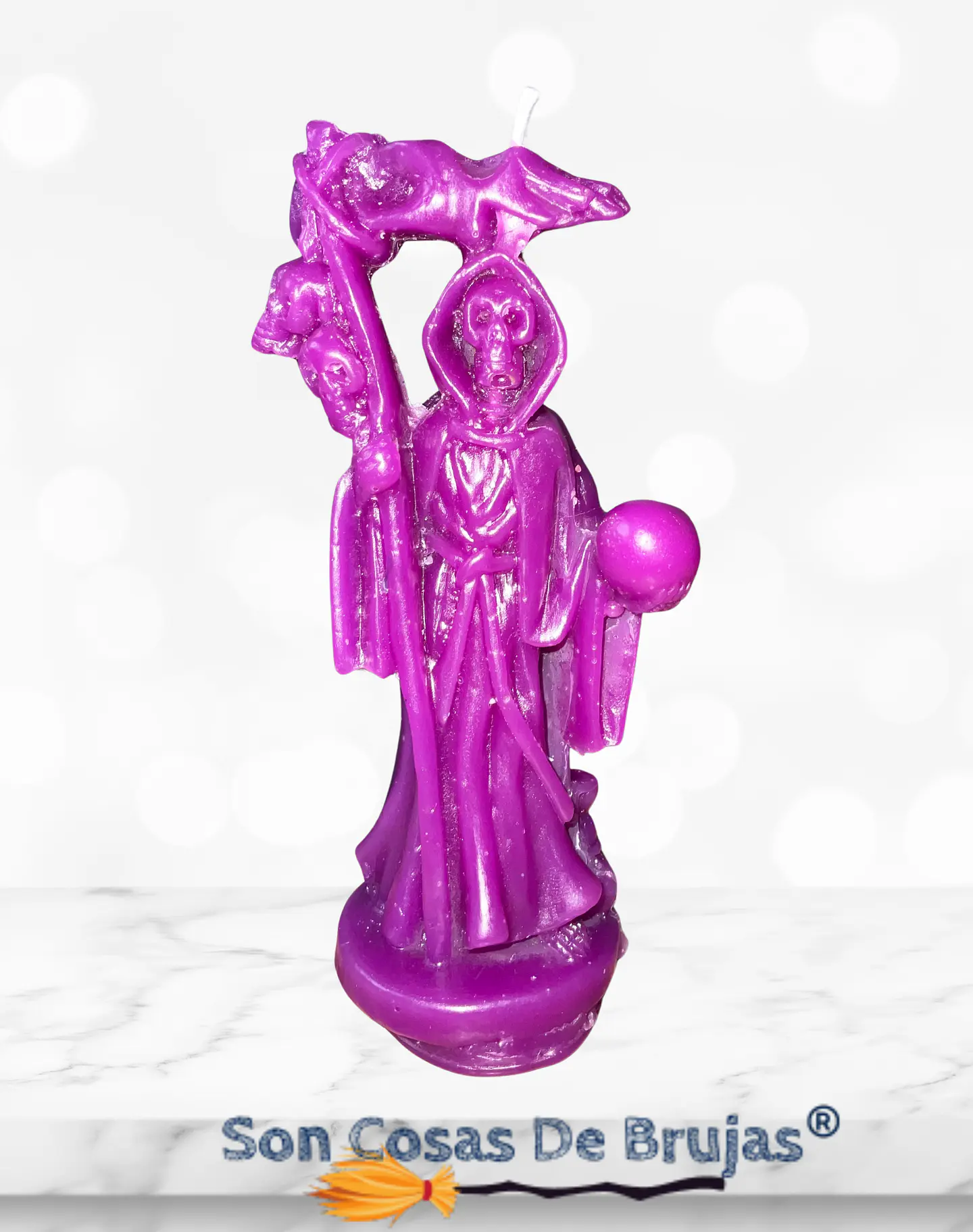 Vela Santa Muerte Morada - 12 x 5 cm aprox. 1