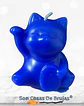 Vela Maneki Neko Azul (Gato Chino) - 6 x 5 cm. Aprox. - Miniatura 1
