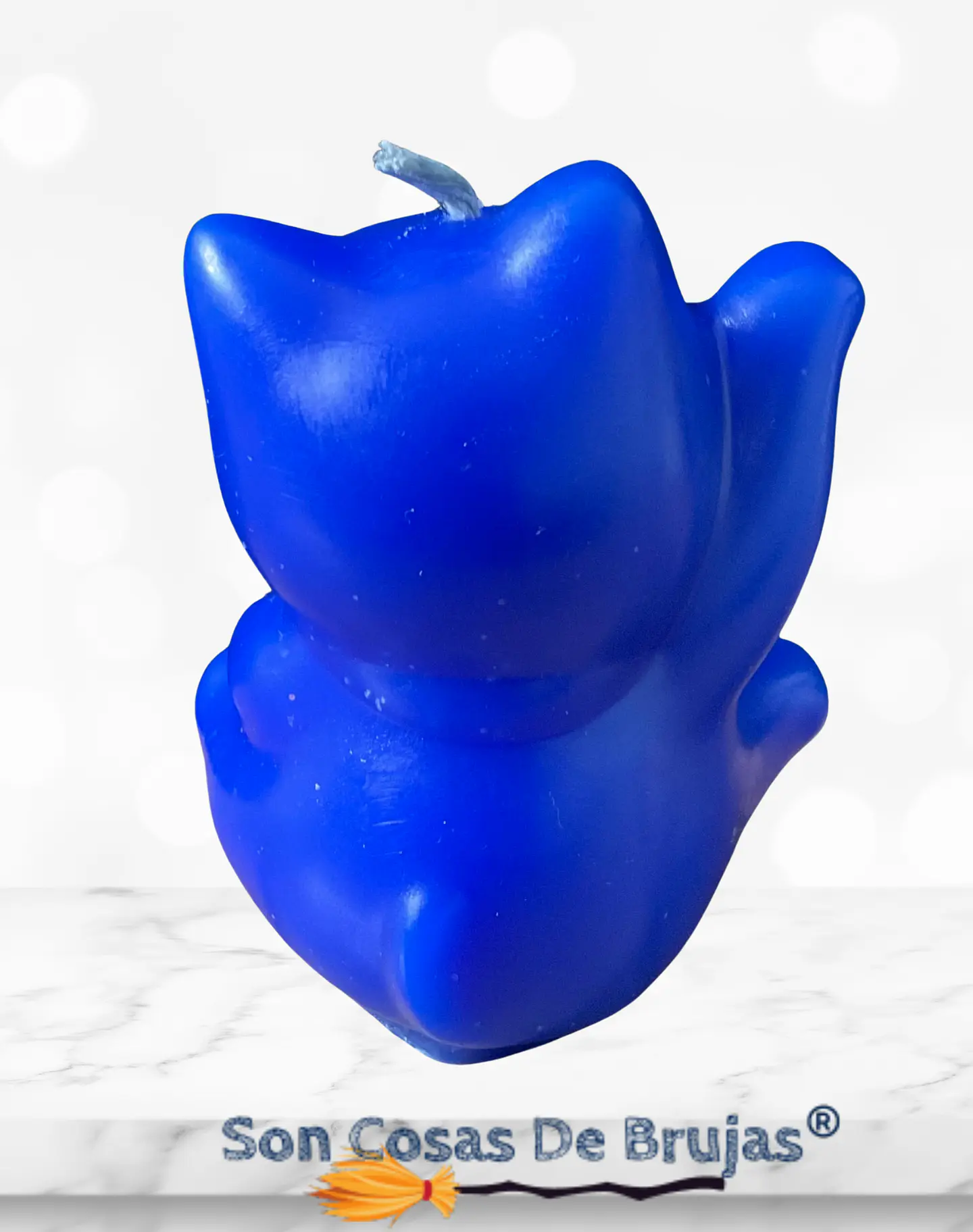 Vela Maneki Neko Azul (Gato Chino) - 6 x 5 cm. Aprox. 3