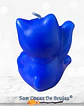 Vela Maneki Neko Azul (Gato Chino) - 6 x 5 cm. Aprox. - Miniatura 3