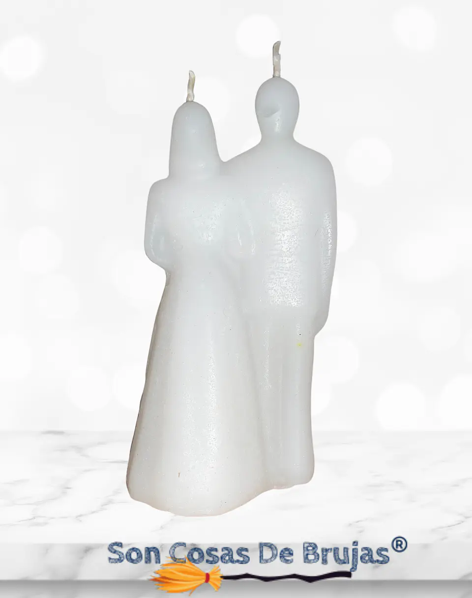 Vela Pareja De Novios Blanco 4