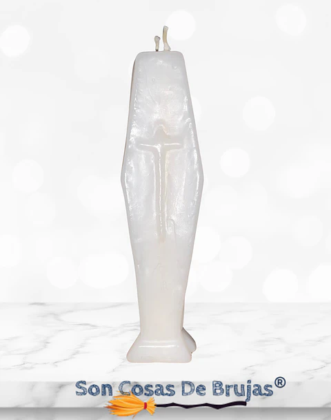 Vela Ataúd Blanco - 13 cm aprox.