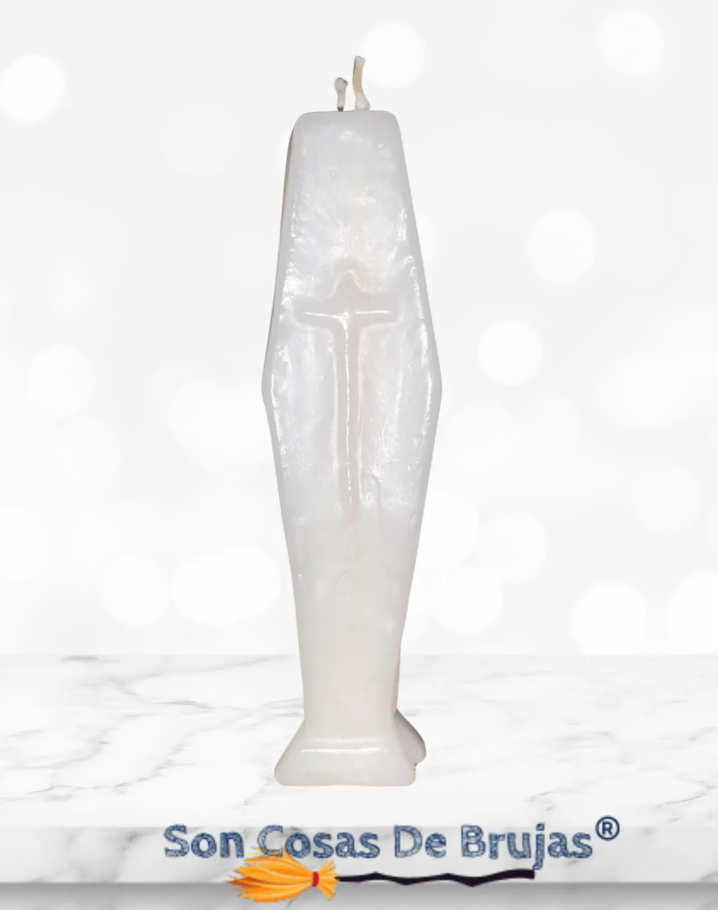 Vela Ataúd Blanco - 13 cm aprox. 1