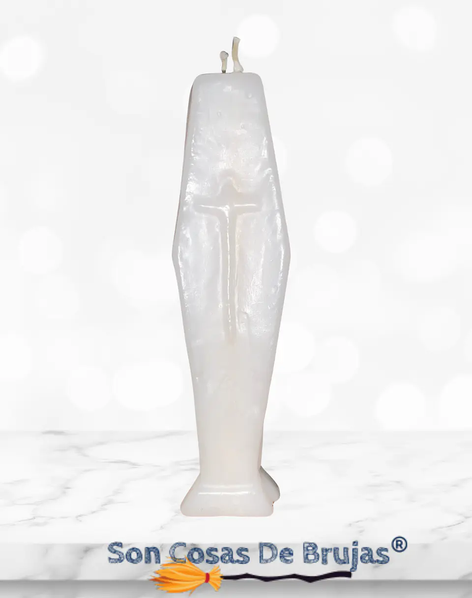 Vela Ataúd Blanco - 13 cm aprox. 1