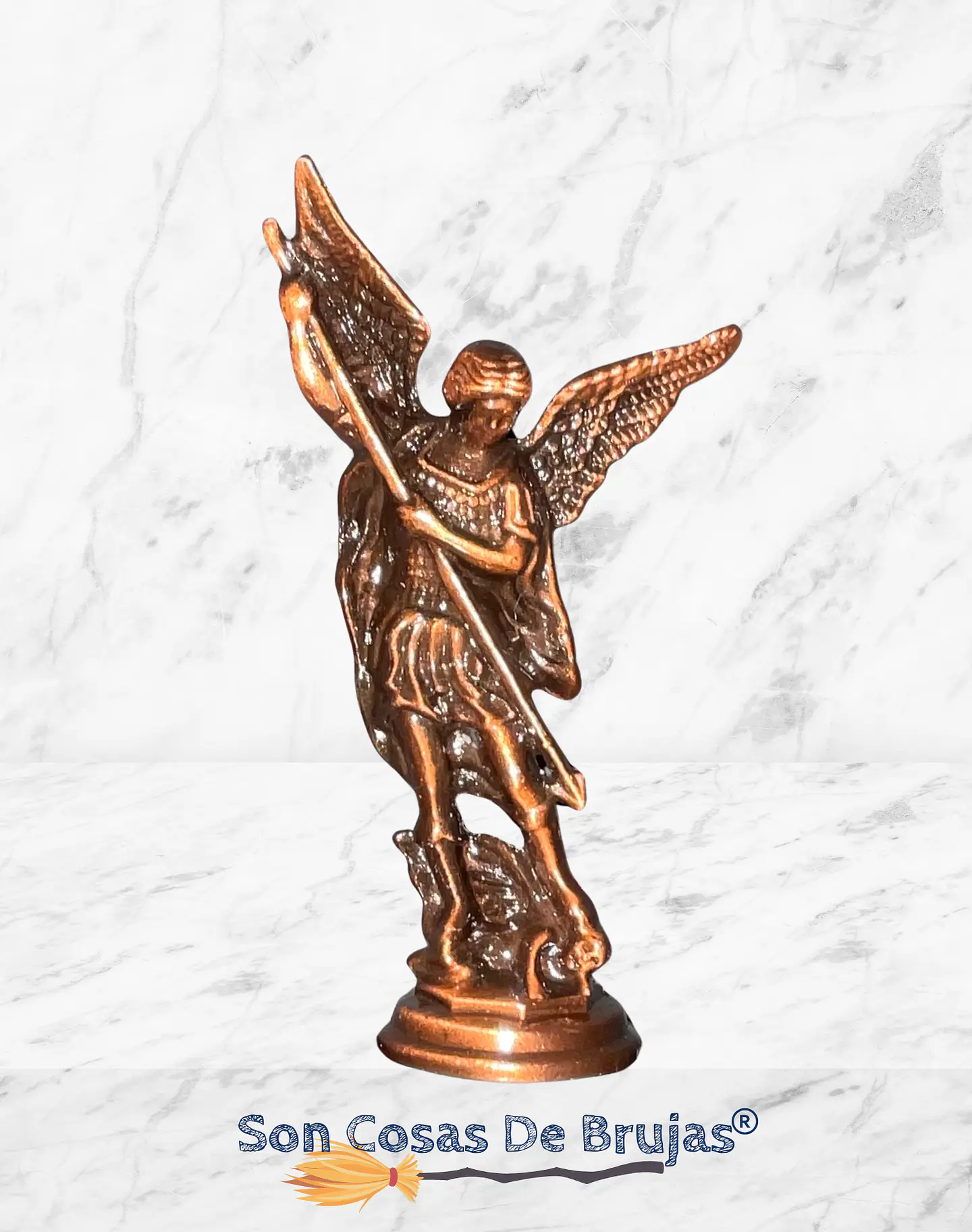 Figura San Miguel Arcángel, Dorado o Plateado - 8 x 4 cm aprox. 8