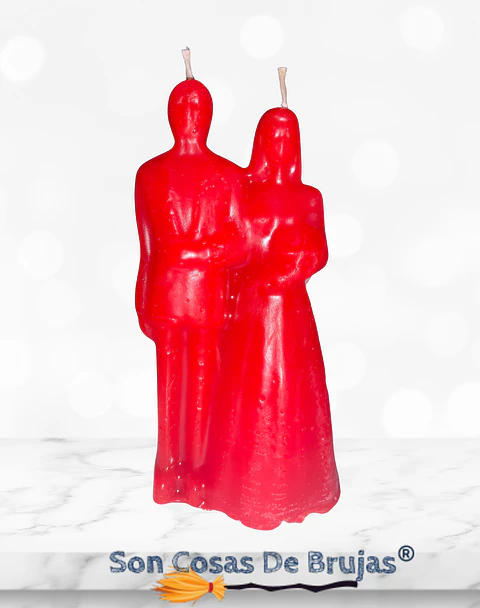 Vela Pareja de Novios Roja 